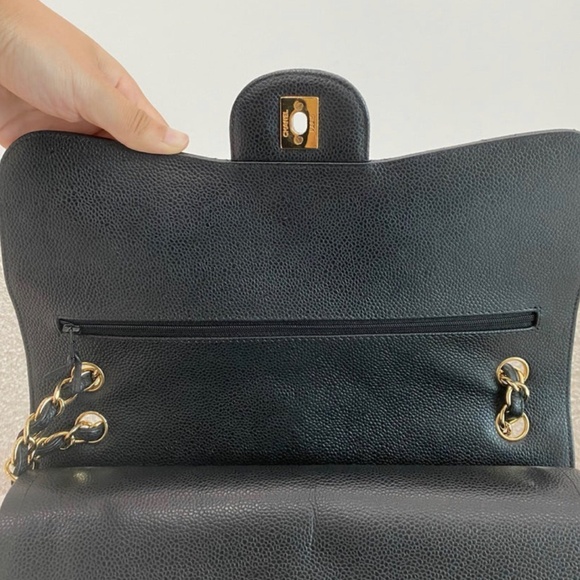 Authentic Chanel Classic Flap Jumbo Black Caviar - Picture 10 of 16